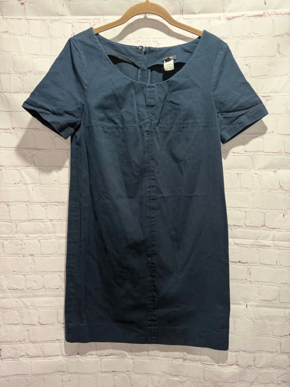 J. Crew Navy Blue Short-Sleeve Shift Dress Woman’s Size‎ 4